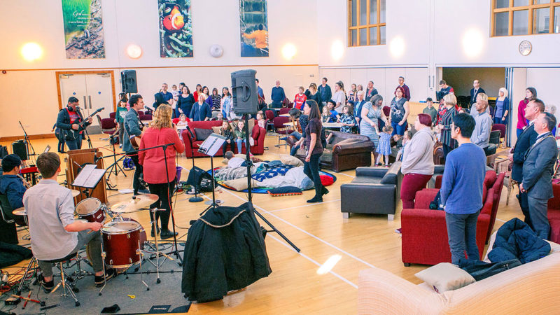 Sunday morning worship led by the music group