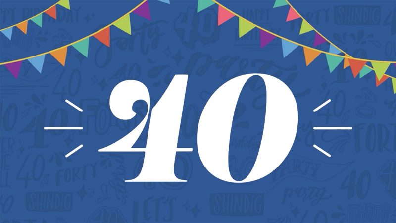 Graphic for 40th anniversary of Oasis Hub Hull