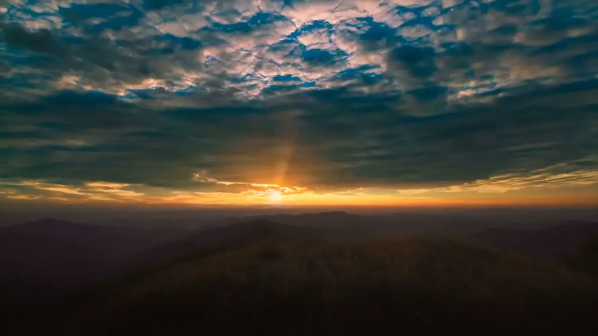Sunset under heavy cloud formation